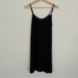 Mossimo Supply Co. Black Swing Tank Dress w/ Crochet Neckline, Size XS NWOT